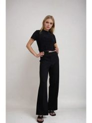 Monki Spodnie w kolorze czarnym rozmiar: 44. Czarne spodnie materiałowe Monki, na co dzień, bez wzorów, z materiału. Za 78.47 zł.