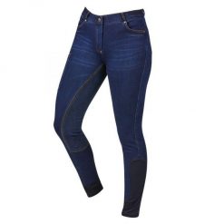 Damskie jeansy do jazdy konnej z zamszu Dublin Shona. Niebieskie jeansy DUBLIN, bez wzorów. Za 429.00 zł.