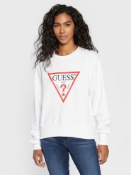 Guess Bluza Original W2YQ16 KBA10 Biały Regular Fit. Białe bluzy Guess, xs, z aplikacjami, z bawełny, bez kaptura. Za 169.99 zł.