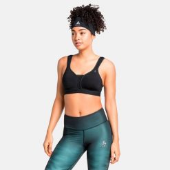 Biustonosz sportowy Odlo Sport bra PADDED HIGH. Czarne bielizna sportowa Odlo, bez wzorów. Za 349.98 zł.