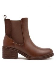 Foreverfolie Botki w kolorze jasnobrązowym rozmiar: 40. Brązowe botki Foreverfolie, bez wzorów, bez obcasa, bez zapięcia. Za 154.95 zł.
