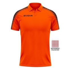 Polo Sportowe Givova Fluo Pomarańczowe XL - Oddychające i Lekkie. Brązowe koszulki polo Givova, bez wzorów, z meshu, bez ramiączek. Za 178.99 zł.
