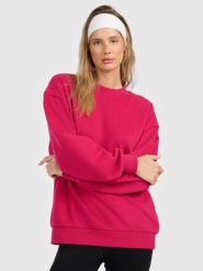 4F Bluza dresowa nierozpinana bez kaptura damska - różowa XS. Czerwone bluzy 4f, xs, bez wzorów, z dresówki, bez kaptura. Za 149.99 zł.