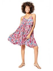 Aller Simplement Sukienka w kolorze jasnoróżowo-niebieskim rozmiar: 34-40. Różowe sukienki Aller Simplement, bez wzorów, klasyczne, bez kołnierzyka, bez ramiączek, midi. Za 43.99 zł.