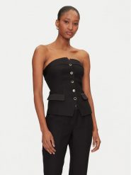 Marciano Guess Top 5GGH077300A Czarny. Czarne topy Marciano Guess, z aplikacjami, z syntetyku, bez kołnierzyka, bez ramiączek. Za 399.99 zł.