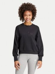 Adidas Bluza ALL SZN French Terry 3-Stripes JI9100 Czarny Loose Fit. Czarne bluzy Adidas, s, bez wzorów, z bawełny, bez kaptura. Za 149.99 zł.