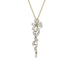 Naszyjnik z żółtego złota z brylantami - 0,32 ct - próba 585. Żółte naszyjniki Apart, z brylantem, złote. Za 4,090.00 zł.