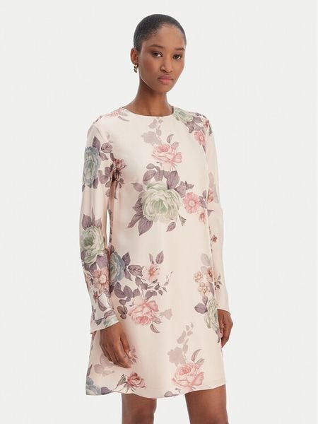 Marella Sukienka codzienna Samba 2613221171 Beżowy Regular Fit. Brązowe sukienki Marella, na co dzień, bez wzorów, z jedwabiu, bez kołnierzyka, bez ramiączek, proste. Za 808.99 zł.