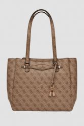 GUESS Brązowa shopperka damska Katya Multi. Brązowe shopper Guess, z aplikacjami, ze skóry ekologicznej, bez dodatków. W wyprzedaży za 639.99 zł.