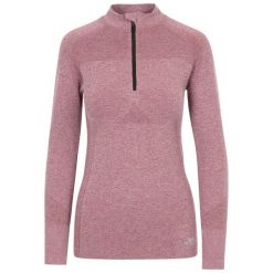 Top Sportowy Damski Pelina Suwak Do Połowy, Z Długim Rękawem. Czerwone swetry Trespass, m, bez wzorów, bez ramiączek. Za 127.99 zł.