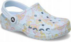 Crocs Damskie Lekkie Klapki Chodaki Baya Seasonal Printed Clog 41-42. Niebieskie klapki Crocs, bez wzorów, z materiału, bez obcasa. Za 179.99 zł.