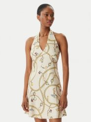 Tommy Jeans Sukienka letnia Chain Print DW0DW22346 Beżowy jasny Slim Fit. Brązowe sukienki Tommy Jeans, na lato, xxs, bez wzorów, z jeansu, bez kołnierzyka, bez ramiączek. Za 489.99 zł.