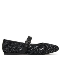 Baleriny Tommy Jeans. Czarne baleriny Tommy Jeans, bez wzorów, z jeansu, bez obcasa. Za 409.99 zł.