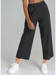 Monki Spodnie w kolorze czarnym rozmiar: XS. Czarne spodnie materiałowe Monki, xs, bez wzorów, z materiału, z podwyższonym stanem. Za 39.99 zł.