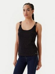 Morgan Top 251-DIDONI Czarny Slim Fit. Czarne topy Morgan, l, bez wzorów, z wiskozy, bez kołnierzyka, bez ramiączek. Za 119.99 zł.