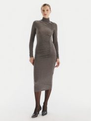 Artigli Sukienka koktajlowa ACAB003376 Szary Slim Fit. Szare sukienki Artigli, bez wzorów, z syntetyku, wizytowe, bez kołnierzyka, bez ramiączek. Za 369.99 zł.