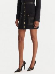 Elisabetta Franchi Spódnica trapezowa GO-120-57E2-V490 Czarny Regular Fit. Czarne spódnice Elisabetta Franchi, bez wzorów, z syntetyku, trapezowe. Za 2,129.00 zł.