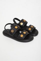 Sandały damskie skórzane PINKO. Sandały Pinko, bez wzorów, bez obcasa, bez zapięcia. Za 949.00 zł.