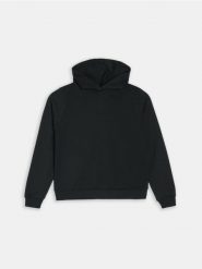 Bluza hoodie basic - czarny. Czarne bluzy Sinsay, l, bez wzorów, bez kaptura. Za 35.99 zł.