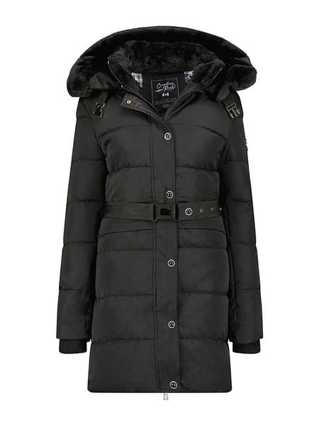 Canadian Peak Płaszcz zimowy "Bettineak" w kolorze czarnym rozmiar: 3XL. Czarne płaszcze Canadian Peak, na zimę, xl, z aplikacjami, bez kaptura. Za 347.81 zł.