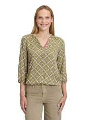 CARTOON Bluzka w kolorze khaki rozmiar: 44. Brązowe bluzki Cartoon, bez wzorów, z wiskozy, bez kołnierzyka, bez ramiączek. Za 104.99 zł.