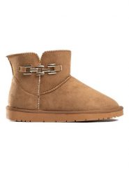 ISLAND BOOT Botki zimowe "Jill" w kolorze jasnobrązowym rozmiar: 38. Brązowe botki Island Boot, na zimę, bez wzorów, z materiału, bez obcasa, bez zapięcia. Za 145.94 zł.