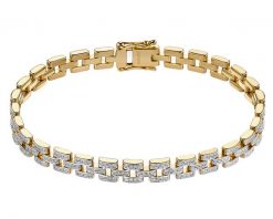 Bransoletka z żółtego złota z brylantami - 1,18 ct - próba 585. Żółte bransoletki Apart, z brylantem, złote. Za 24,990.00 zł.