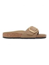 Birkenstock Skórzane klapki "Madrid" w kolorze jasnobrązowym rozmiar: 38. Brązowe klapki Birkenstock, bez wzorów, z otwartym noskiem, bez obcasa. Za 482.03 zł.