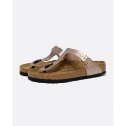 Japonki damskie Birkenstock Gizeh Bs. Żółte klapki Birkenstock, bez wzorów, z materiału, bez obcasa. Za 388.15 zł.