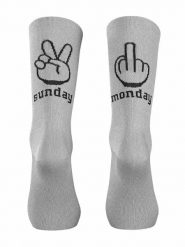 Skarpety rowerowe NORTHWAVE Sunday Monday Sock jasny szary/zielony. Szare skarpety Northwave, bez wzorów, z materiału. Za 69.00 zł.