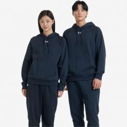 Bluza z kapturem unisex UA Rival Fleece. Czarne bluzy Under Armour, l, bez wzorów, z kapturem. Za 269.99 zł.