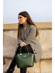 Victor & Hugo Paris Skórzana torebka "Cavoli" w kolorze zielonym - 30 x 20,5 x 14,5 cm rozmiar: onesize. Zielone torebki klasyczne Victor & Hugo Paris, bez wzorów, z materiału, przez ramię, bez dodatków. Za 319.13 zł.