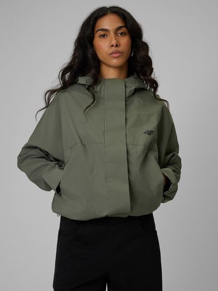 4F Kurtka przejściowa damska - khaki M. Brązowe kurtki 4f, m, bez wzorów, z materiału, bez kaptura. W wyprzedaży za 239.99 zł.