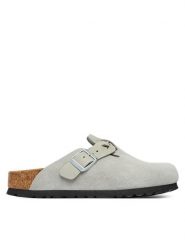 Birkenstock Klapki Boston Braided 1032933 Szary jasny. Szare klapki Birkenstock, bez wzorów, ze skóry, bez obcasa. Za 764.99 zł.