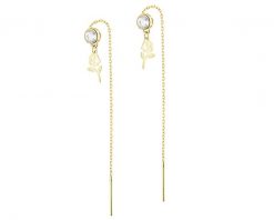 Złote kolczyki z cyrkoniami - kwiaty. Żółte kolczyki Apart, z cyrkonią, złote. Za 719.00 zł.