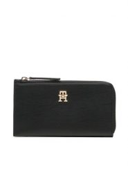 Tommy Hilfiger Duży Portfel Damski Th Feminine Large Slim Wallet AW0AW14890 Czarny. Czarne portfele TOMMY HILFIGER, bez wzorów, ze skóry. Za 379.99 zł.