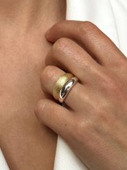 Eclat d'Argent Pozłacany pierścionek rozmiar: 60. Szare pierścionki Eclat d'Argent, pozłacane. Za 216.22 zł.