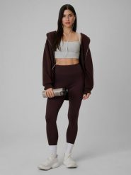 4F Legginsy dzianinowe damskie - brązowe XS. Brązowe legginsy 4f, uniwersalny, bez wzorów, z dzianiny, z podwyższonym stanem. Za 129.99 zł.