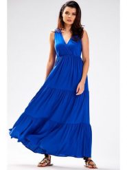 Awama Sukienka w kolorze niebieskim rozmiar: S. Niebieskie sukienki Awama, s, bez wzorów, bez kołnierzyka, bez ramiączek, maxi. Za 276.95 zł.