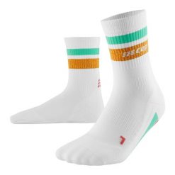 Skarpety kompresyjne damskie sportowe CEP Miami Vibes 80's krótkie. Białe skarpety CEP, bez wzorów. Za 74.00 zł.
