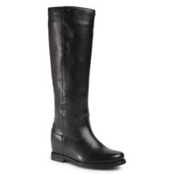 Gino Rossi 0113-06 Czarny. Czarne kozaki Gino Rossi, ze skóry, bez obcasa, bez zapięcia. Za 479.99 zł.