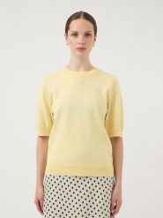 YAS Sweter w kolorze żółtym rozmiar: XL. Żółte swetry YAS, xl, bez wzorów, bez ramiączek. Za 122.67 zł.