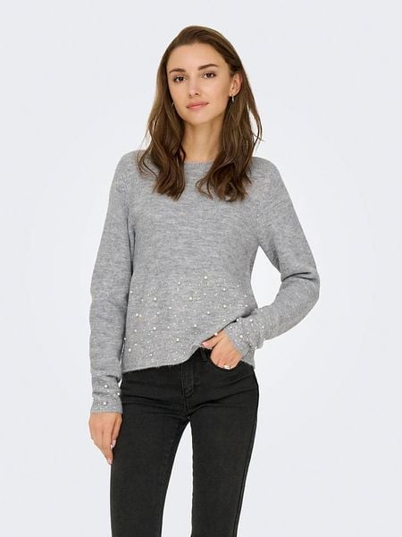 JDY Sweter "Pearl" w kolorze szarym rozmiar: M. Szare swetry JDY, m, bez wzorów, bez ramiączek. Za 129.95 zł.
