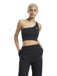 Reebok Top w kolorze czarnym rozmiar: M. Czarne topy Reebok, m, bez wzorów, bez kołnierzyka, bez ramiączek. Za 57.60 zł.