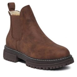 Sztyblety Roxy. Brązowe botki Roxy, bez wzorów, bez obcasa, na płaskiej podeszwie, bez zapięcia. Za 449.99 zł.