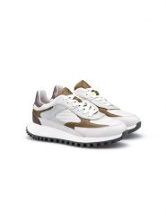 LLOYD Skórzane sneakersy w kolorze biało-fioletowo-jasnobrązowym rozmiar: 38. Białe trampki LLOYD, bez wzorów, bez zapięcia. Za 341.79 zł.
