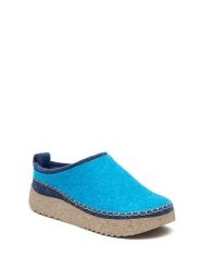 Comfortfusse Wełniane kapcie w kolorze niebieskim rozmiar: 40. Brązowe obuwie domowe Comfortfüße, bez wzorów, z materiału, bez zapięcia. Za 260.99 zł.