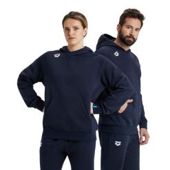Bluza Arena Team Hooded Sweat Panel z kapturem. Niebieskie bluzy Arena, bez wzorów, z bawełny, z kapturem. Za 289.99 zł.