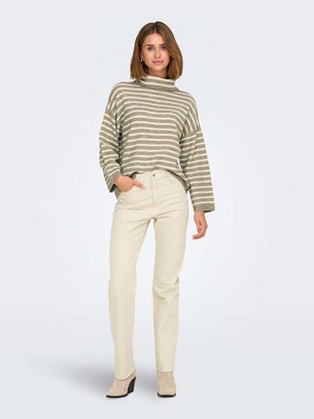 ONLY Golf w kolorze oliwkowo-kremowym rozmiar: S. Brązowe golfy Only, s, bez wzorów, ze splotem, bez ramiączek. Za 39.03 zł.