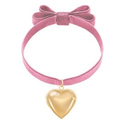 Bransoletka z Puzderkiem na podwójnej jasnoróżowej wstążce. Czerwone bransoletki Lilou, pozłacane. Za 218.00 zł.